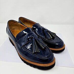 Franco Sarto Carolynn Tassel Loafer Inky Navy Patent 7W